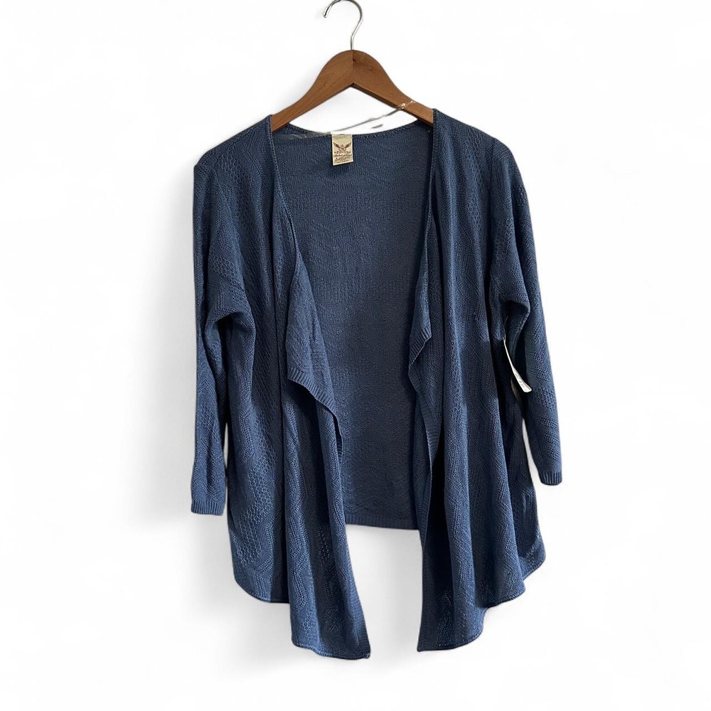 Faded Glory knit, blue open closure cardigan